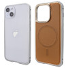 Чохол для iPhone 15 Metal Bumpers PU Leather Case with MagSafe - Brown