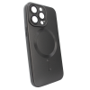 Чохол матовий Matte Silicone with MagSafe для iPhone 14 Pro Max із захисними лінзами на камеру Black