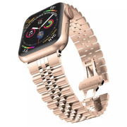 Стальний браслет Braslet 5 Beads для Apple Watch (38mm, 40mm, 41mm, [42mm Series 10/11], Rose Gold)