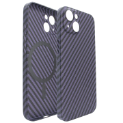 Чохол для iPhone 14 PC Carbon with MagSafe Deep Purple