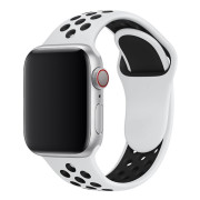Ремінець силіконовий Nike Sport Band на Apple Watch 42mm | 44mm | 45mm | 46mm | 49mm White-Black