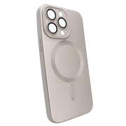 Чохол матовий Matte Silicone with MagSafe для iPhone 12 Pro Max із захисними лінзами на камеру Pink Sand