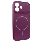 Чохол Nofelet AG Glass Case with MagSafe (iPhone 16, Dark Cherry)