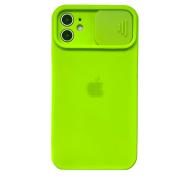 Чохол Silicone with Logo Hide Camera, для iPhone 12 (Green)