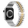 Стальний ремінець для Apple Watch (38mm, 40mm, 41mm, [42mm Series 10/11]) Braslet 5 Beads (Silver - Gold)