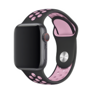 Ремінець силіконовий Silicone Band Nike (38/40/41/[42mm Series 11/10], Black-Pink Sand)